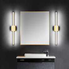 Load image into Gallery viewer, SOLFART Dimmable Black Bathroom Light Fixtures Over Mirror Vanity Lights Modern Matt Black Led Lights 8200