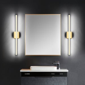 SOLFART Dimmable Black Bathroom Light Fixtures Over Mirror Vanity Lights Modern Matt Black Led Lights 8200