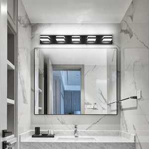 SOLFART LED Dimmable Black Vanity Light Over Mirror Modern Vanity Lighting for Bathroom 6000K 9568