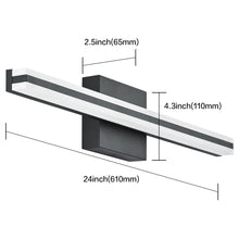 Load image into Gallery viewer, SOLFART Dimmable Black Bathroom Light Fixtures Over Mirror Vanity Lights Modern Matt Black Led Lights 8200