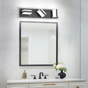 SOLFART LED Dimmable Black Vanity Light Over Mirror Modern Vanity Lighting for Bathroom 6000K 9568