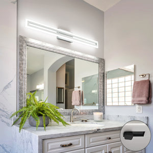 SOLFART Dimmable Vanity Lights Bathroom Lights Over Mirror Black Led Modern Light Fixture 8300