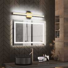 Load image into Gallery viewer, SOLFART Dimmable Black Bathroom Light Fixtures Over Mirror Vanity Lights Modern Matt Black Led Lights 8200