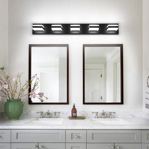 SOLFART LED Dimmable Black Vanity Light Over Mirror Modern Vanity Lighting for Bathroom 6000K 9568