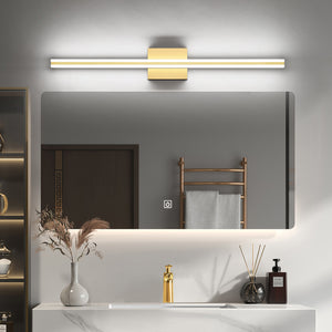 SOLFART Dimmable Black Bathroom Light Fixtures Over Mirror Vanity Lights Modern Matt Black Led Lights 8200