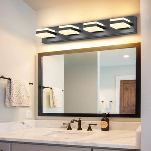 SOLFART LED Dimmable Black Vanity Light Over Mirror Modern Vanity Lighting for Bathroom 6000K 9568
