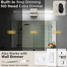 Load image into Gallery viewer, SOLFART Bathroom Lights Over Mirror, Brushed Nickel LED Vanity Light, Built-in Dimmer, 4-Way Adjustable 6009