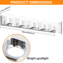Load image into Gallery viewer, SOLFART Vanity Lights Chrome Finish Modern Bathroom Light Dimmable Vanity Lighting Fixtures  LED Light 7249