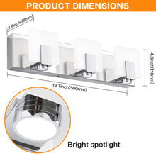 Load image into Gallery viewer, SOLFART Vanity Lights Chrome Finish Modern Bathroom Light Dimmable Vanity Lighting Fixtures  LED Light 7249