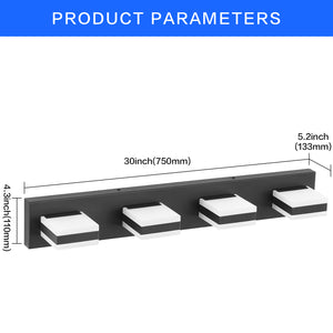 SOLFART LED Dimmable Black Vanity Light Over Mirror Modern Vanity Lighting for Bathroom 6000K 9568