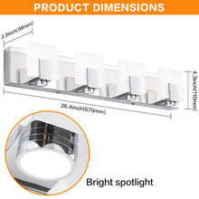 Load image into Gallery viewer, SOLFART Vanity Lights Chrome Finish Modern Bathroom Light Dimmable Vanity Lighting Fixtures  LED Light 7249