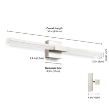 Load image into Gallery viewer, SOLFART Bathroom Lights Over Mirror, Brushed Nickel LED Vanity Light, Built-in Dimmer, 4-Way Adjustable 6009