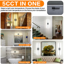 Load image into Gallery viewer, SOLFART Dimmable Black Bathroom Light Fixtures Over Mirror Vanity Lights Modern Matt Black Led Lights 8200