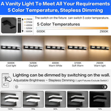 Load image into Gallery viewer, SOLFART LED Dimmable Black Vanity Light Over Mirror Modern Vanity Lighting for Bathroom 6000K 9568
