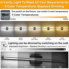 Load image into Gallery viewer, SOLFART Dimmable Black Bathroom Light Fixtures Over Mirror Vanity Lights Modern Matt Black Led Lights 8200