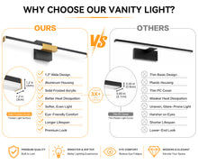 Load image into Gallery viewer, SOLFART Bathroom Lights Over Mirror, Brushed Nickel LED Vanity Light, Built-in Dimmer, 4-Way Adjustable 6009