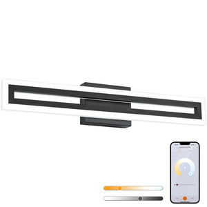 SOLFART Dimmable Vanity Lights Bathroom Lights Over Mirror Black Led Modern Light Fixture 8300