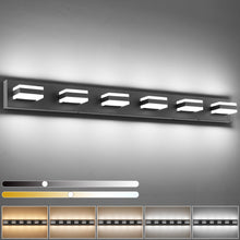 Load image into Gallery viewer, SOLFART Dimmable LED Modern Matt Black Bathroom Vanity Lights Over Mirror Acrylic Bath Wall Lighting 8568