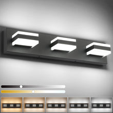Load image into Gallery viewer, SOLFART Dimmable LED Modern Matt Black Bathroom Vanity Lights Over Mirror Acrylic Bath Wall Lighting 8568