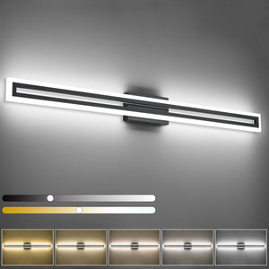 SOLFART Dimmable Vanity Lights Bathroom Lights Over Mirror Black Led Modern Light Fixture 8300