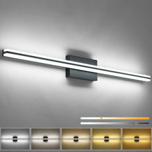 Load image into Gallery viewer, SOLFART Dimmable Black Bathroom Light Fixtures Over Mirror Vanity Lights Modern Matt Black Led Lights 8200
