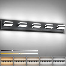 Load image into Gallery viewer, SOLFART Dimmable LED Modern Matt Black Bathroom Vanity Lights Over Mirror Acrylic Bath Wall Lighting 8568
