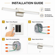 Load image into Gallery viewer, SOLFART Bathroom Lights Over Mirror, Brushed Nickel LED Vanity Light, Built-in Dimmer, 4-Way Adjustable 6009
