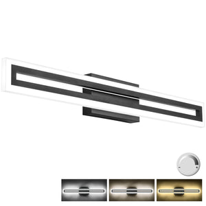 SOLFART Dimmable Vanity Lights Bathroom Lights Over Mirror Black Led Modern Light Fixture 8300
