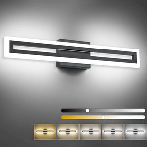 SOLFART Dimmable Vanity Lights Bathroom Lights Over Mirror Black Led Modern Light Fixture 8300