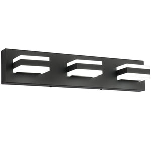 SOLFART Dimmable LED Modern Matt Black Bathroom Vanity Lights Over Mirror Acrylic Bath Wall Lighting 8568