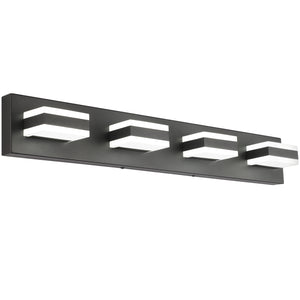 SOLFART Dimmable LED Modern Matt Black Bathroom Vanity Lights Over Mirror Acrylic Bath Wall Lighting 8568