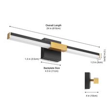 Load image into Gallery viewer, SOLFART Bathroom Lights Over Mirror, Brushed Nickel LED Vanity Light, Built-in Dimmer, 4-Way Adjustable 6009