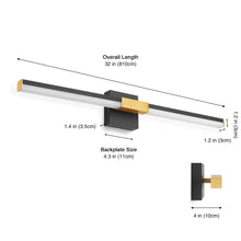 Load image into Gallery viewer, SOLFART Bathroom Lights Over Mirror, Brushed Nickel LED Vanity Light, Built-in Dimmer, 4-Way Adjustable 6009