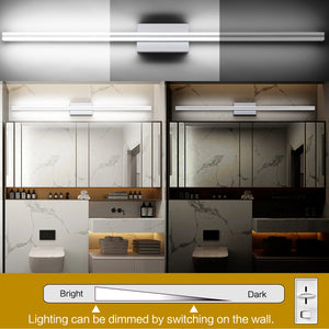 SOLFART Dimmable Black Bathroom Light Fixtures Over Mirror Vanity Lights Modern Matt Black Led Lights 8200