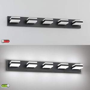 SOLFART LED Dimmable Black Vanity Light Over Mirror Modern Vanity Lighting for Bathroom 6000K 9568