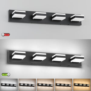 SOLFART LED Dimmable Black Vanity Light Over Mirror Modern Vanity Lighting for Bathroom 6000K 9568