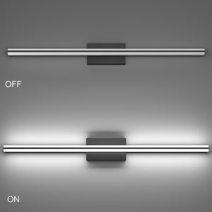 SOLFART Dimmable Black Bathroom Light Fixtures Over Mirror Vanity Lights Modern Matt Black Led Lights 8200