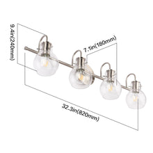 Load image into Gallery viewer, SOLFART Brushed Nickel Bathroom Lighting Fixtures Over Mirror Modern Glass Shade Vanity Lights Wall Sconce