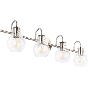 SOLFART Brushed Nickel Bathroom Lighting Fixtures Over Mirror Modern Glass Shade Vanity Lights Wall Sconce