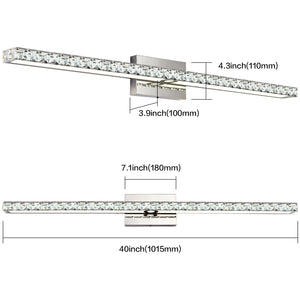 SOLFART LED Vanity Lights Over Mirror,25.4 inch 24W,Crystal Wall Lights for Bathroom Lighting Fixtures