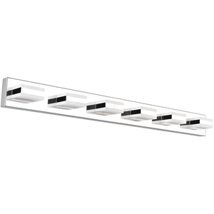 SOLFART Dimmable LED Modern Matt Black Bathroom Vanity Lights Over Mirror 4 Lights Acrylic Bath Wall Lighting