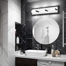 Load image into Gallery viewer, SOLFART Dimmable LED Modern Matt Black Bathroom Vanity Lights Over Mirror 4 Lights Acrylic Bath Wall Lighting