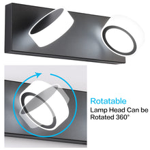 Load image into Gallery viewer, SOLFART LED Vanity Light White Round Acrylic  with Black Base Bathroom Wall
