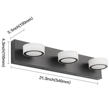 Load image into Gallery viewer, SOLFART LED Vanity Light White Round Acrylic  with Black Base Bathroom Wall