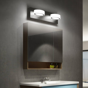 SOLFART LED Contemporary Bathroom Matt Black Metal Base Rotating Oval Lampshade Vanity Lights Over Mirror Bath Wall Lighting 9551