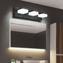 Load image into Gallery viewer, SOLFART Dimmable Modern Black Finished Bathroom Light Fixtures  Led Vanity Light Over Mirror