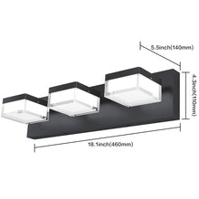 Load image into Gallery viewer, SOLFART Dimmable Modern Black Finished Bathroom Light Fixtures  Led Vanity Light Over Mirror