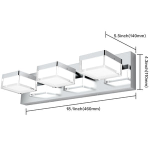 SOLFART Dimmable Modern Black Finished Bathroom Light Fixtures  Led Vanity Light Over Mirror