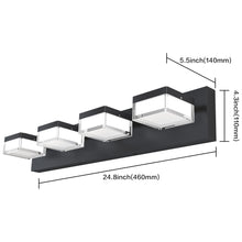 Load image into Gallery viewer, SOLFART Dimmable Modern Black Finished Bathroom Light Fixtures  Led Vanity Light Over Mirror