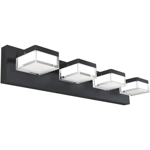 SOLFART Dimmable Modern Black Finished Bathroom Light Fixtures  Led Vanity Light Over Mirror